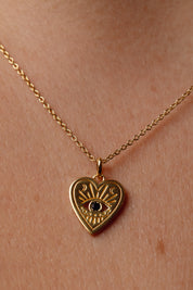 Eyes of Love Black Onyx Gold Necklace