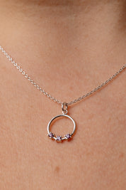 Orella Tria Amethyst Silver Necklace