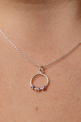 Orella Tria Amethyst Silver Necklace