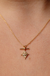 Aerith Rainbow Moonstone Gold Necklace
