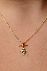 Aerith Rainbow Moonstone Gold Necklace
