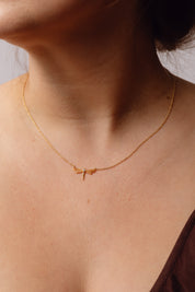 Dragonfly Cubic Zirconia Gold Necklace