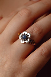 Rosalina Flower Blue Calcite Ring