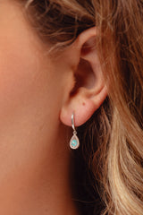 Ren Lotus Silver Enamel Charm Hoops