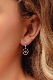 Phases Silver Charm Hoops