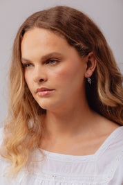 Slither Snake Silver Charm Hoops