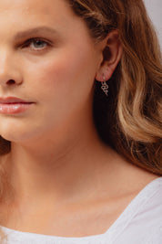 Slither Snake Silver Charm Hoops