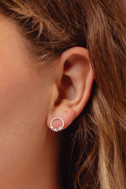 Orella Tria Amethyst Silver Studs
