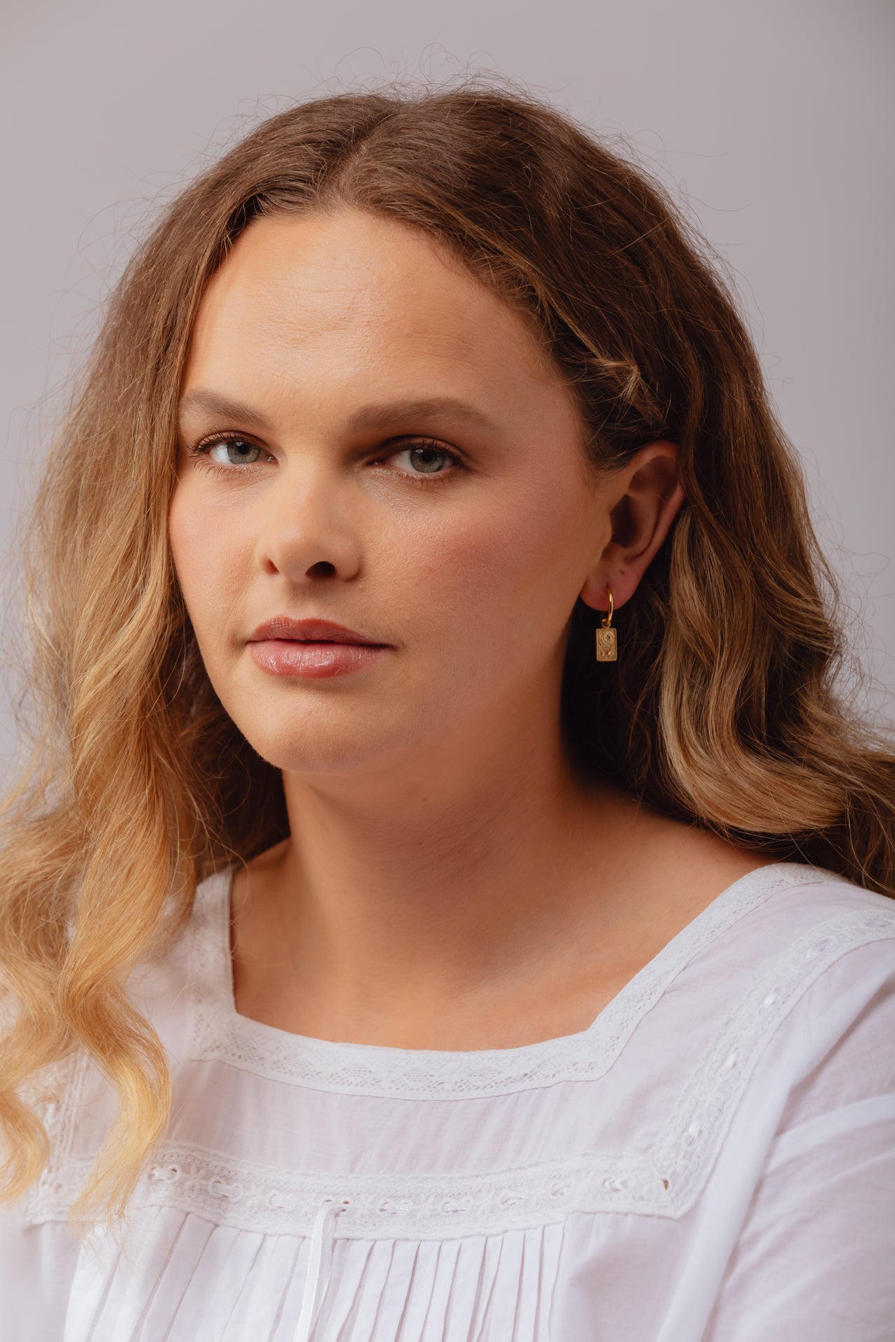 Neoma Gold Charm Hoops