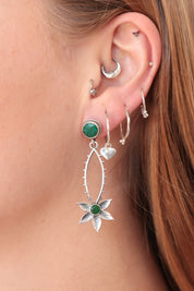 Floret Emerald Long Studs