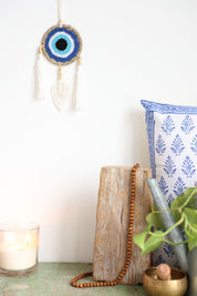 Blue Tassel Leaf Wall Hanging