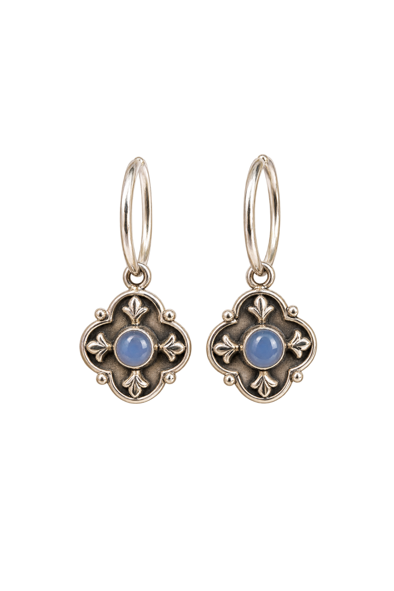 Quatre Blue Chalcedony Earrings