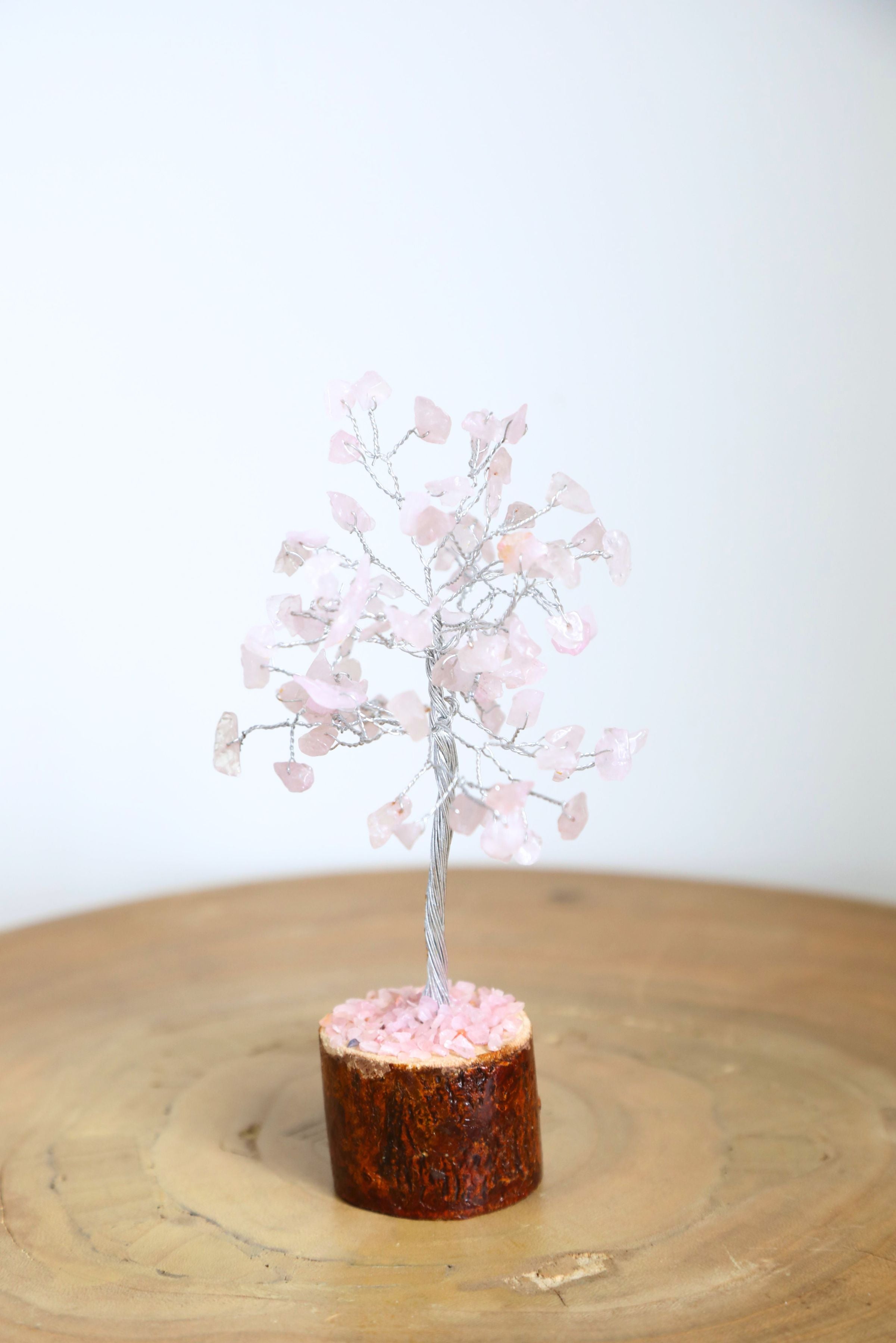Rose Quartz Silver Medium Crystal tree