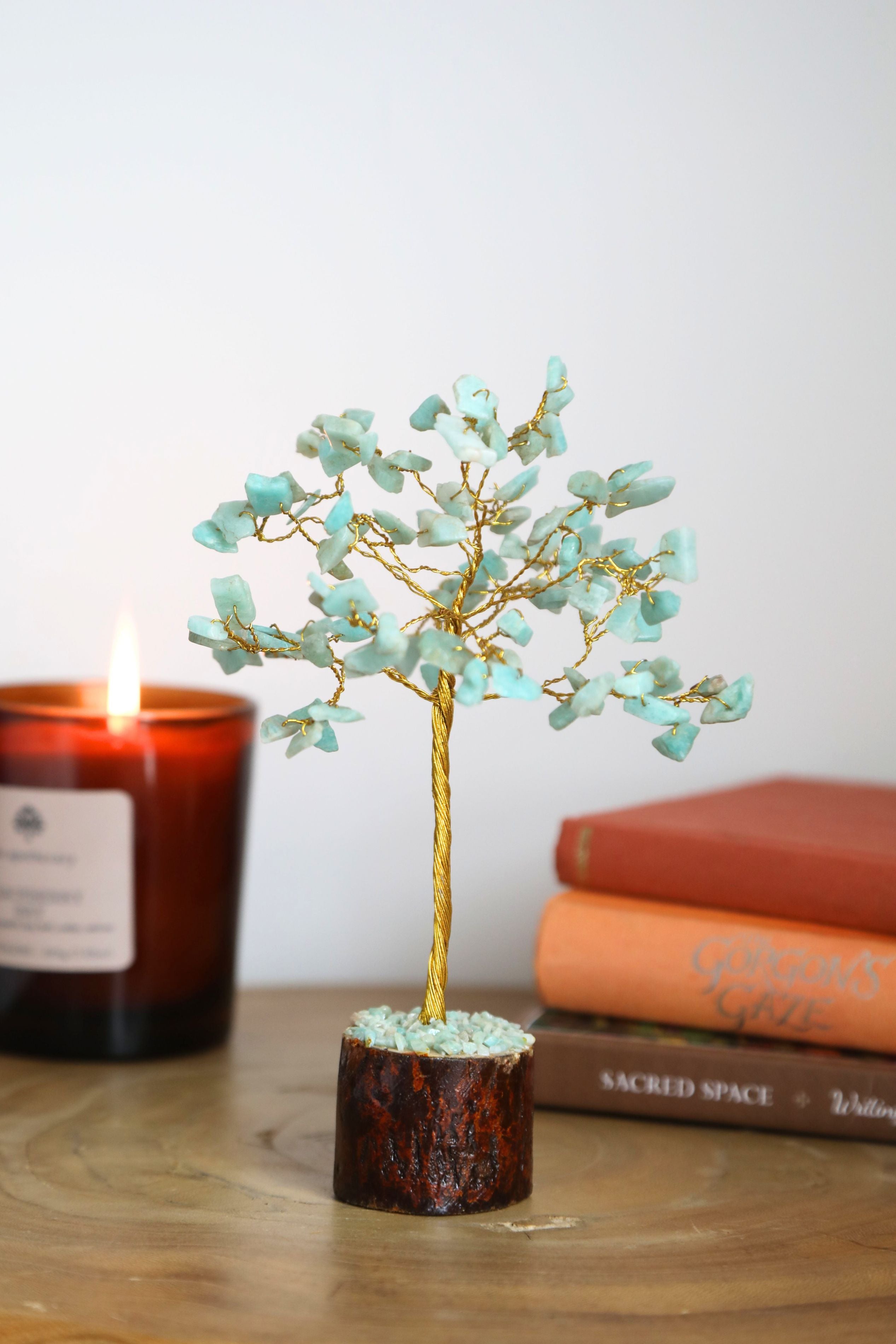 Amazonite Gold Medium Crystal Tree
