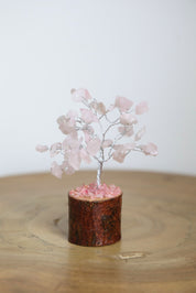 Rose Quartz Silver Small Crystal Tree