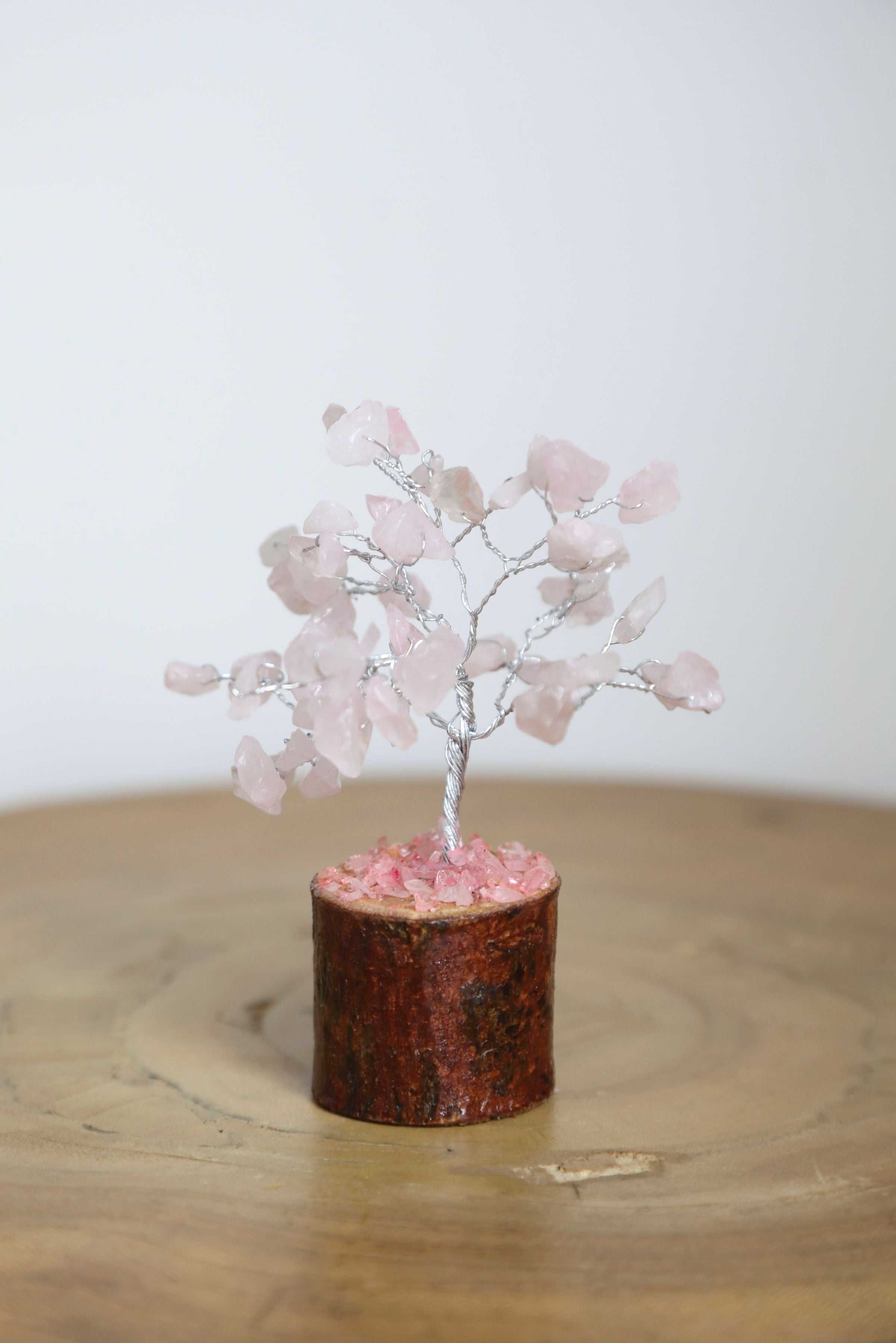 Rose Quartz Silver Small Crystal Tree