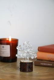 Clear Quartz Silver Small Crystal Tree