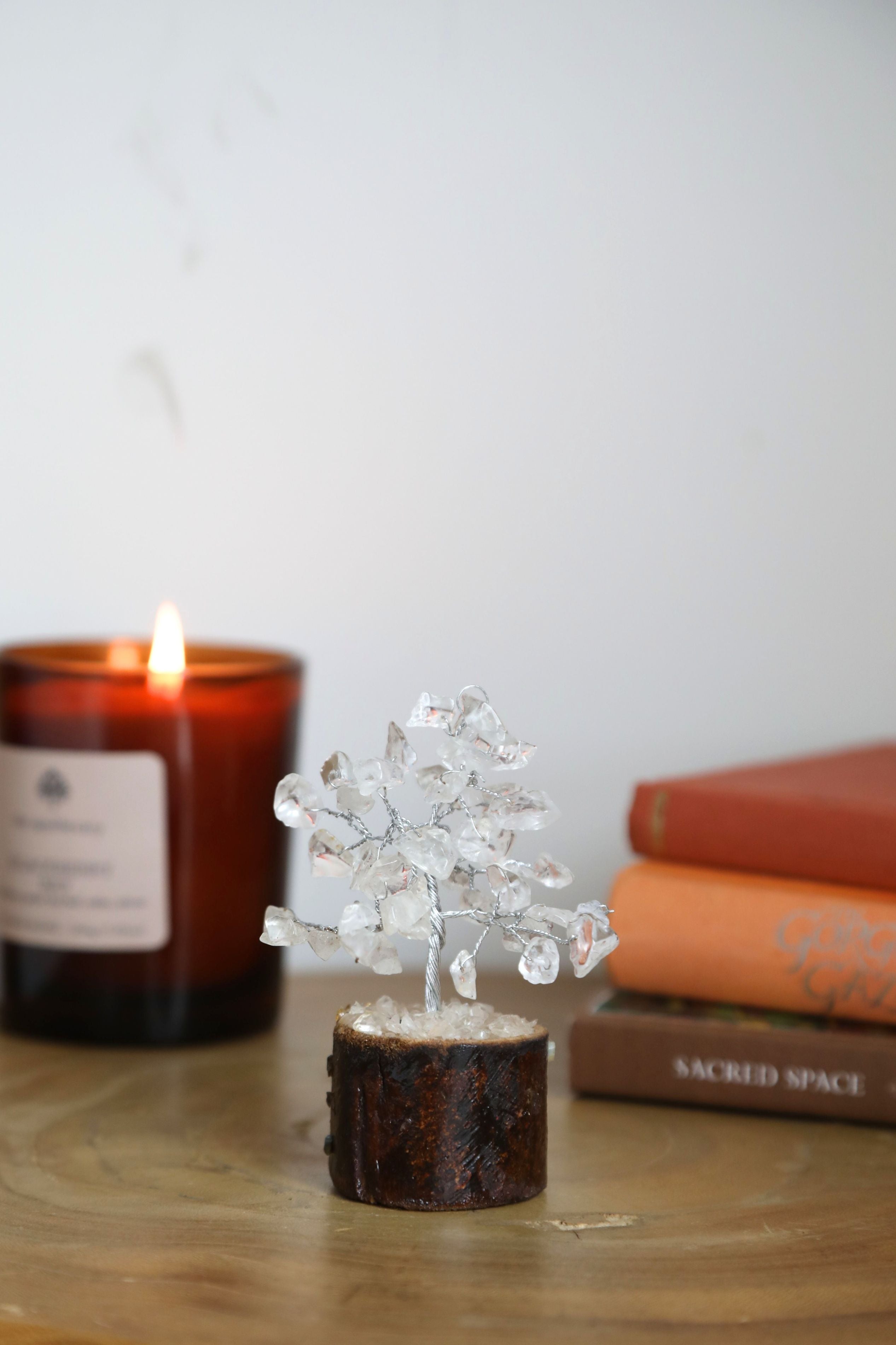 Clear Quartz Silver Small Crystal Tree