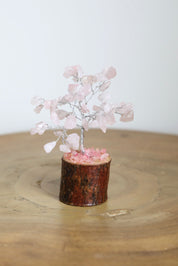 Rose Quartz Silver Small Crystal Tree