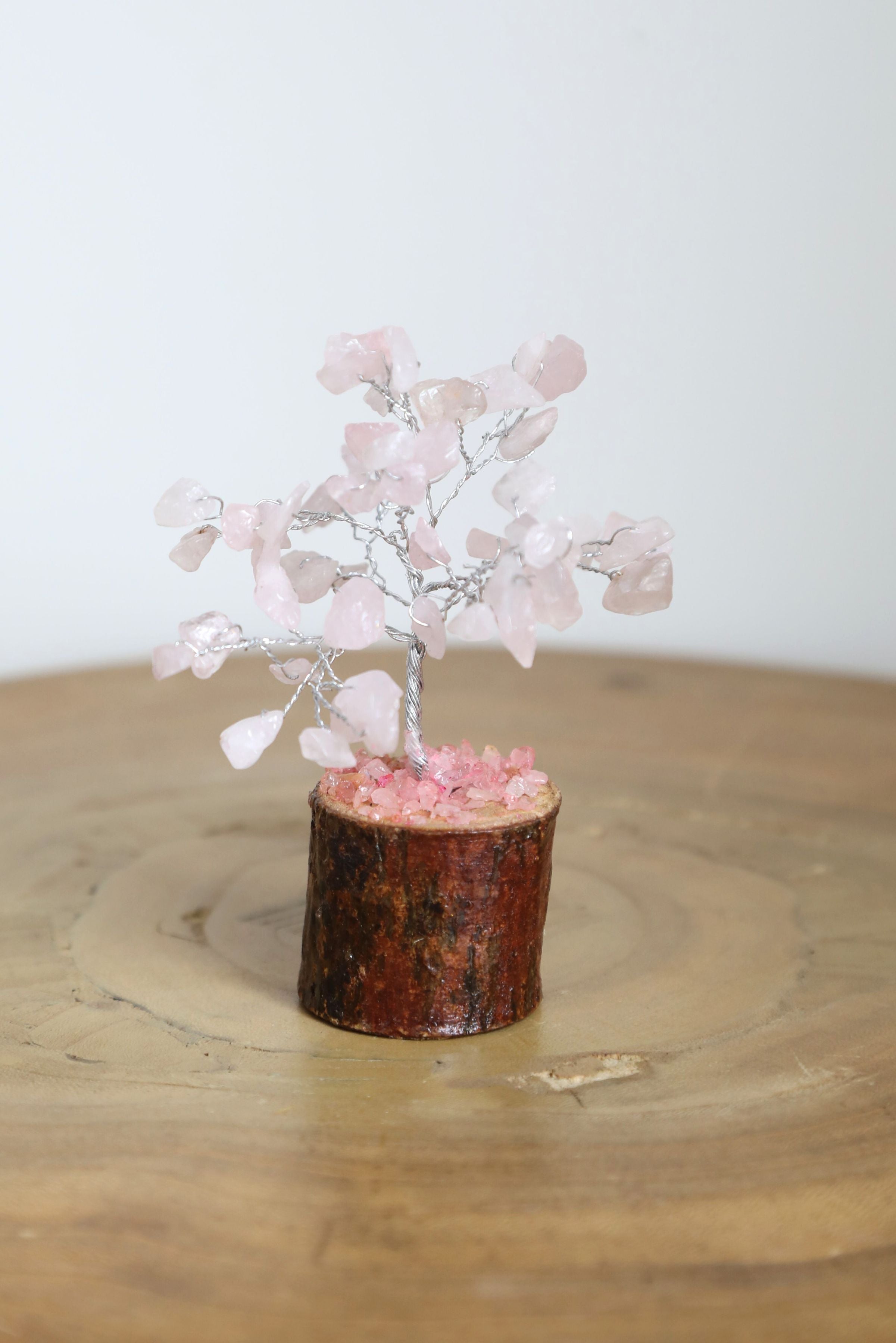 Rose Quartz Silver Small Crystal Tree