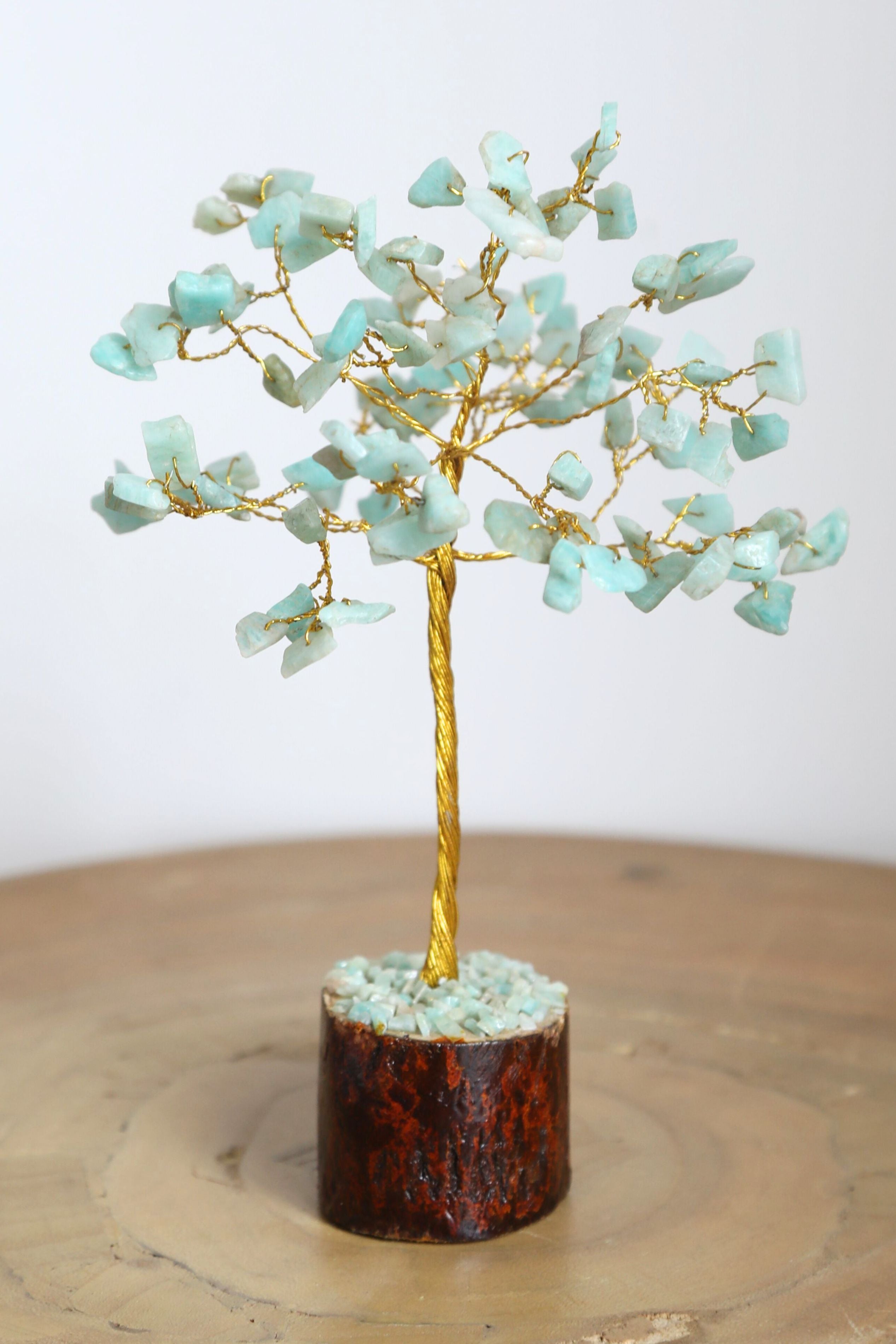 Amazonite Gold Medium Crystal Tree
