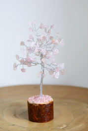 Rose Quartz Silver Medium Crystal tree