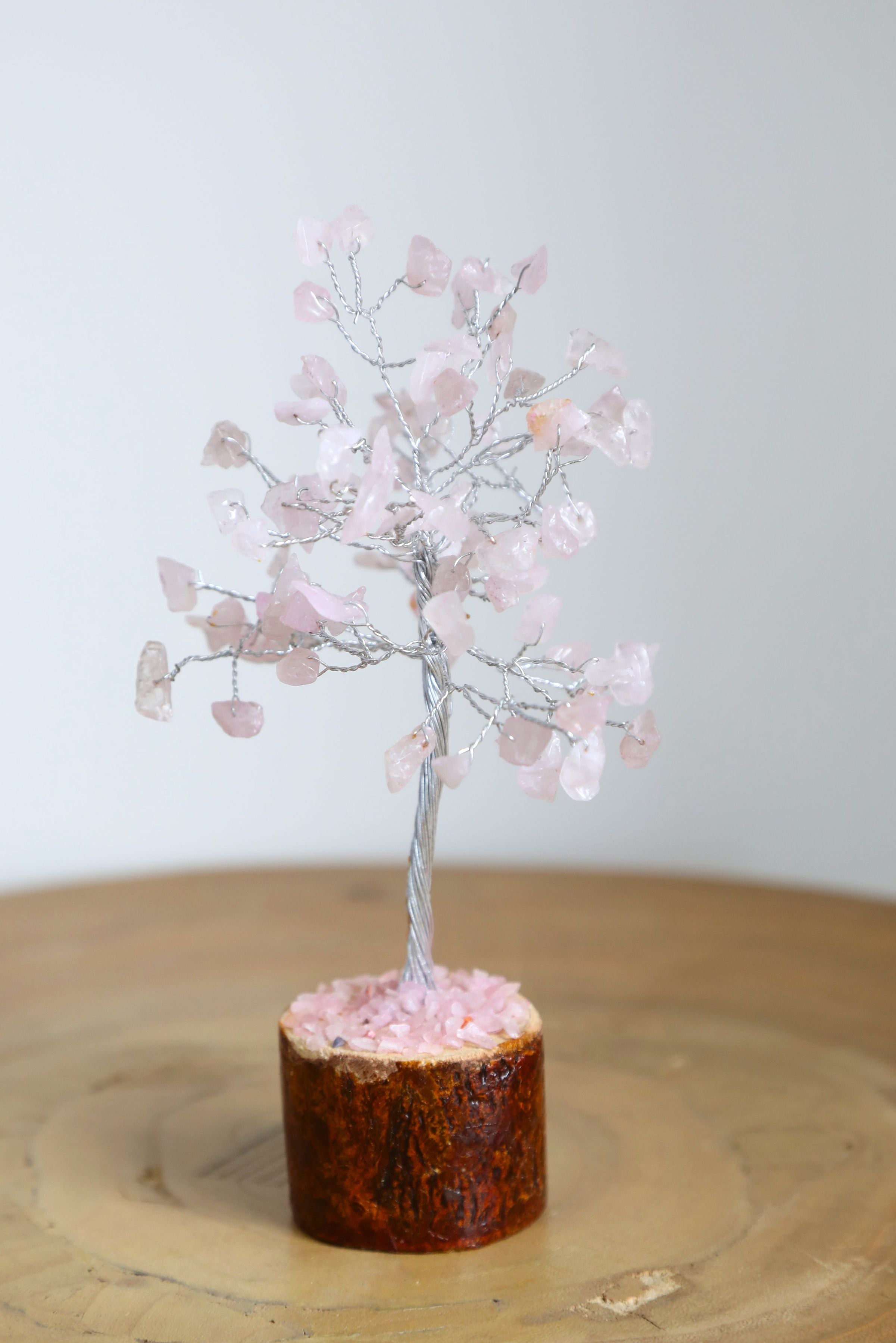 Rose Quartz Silver Medium Crystal tree