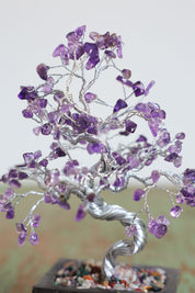 Amethyst Silver Crystal Tree