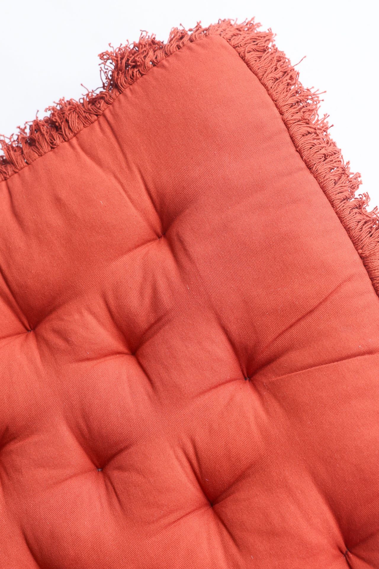 Rust Fringed Floor Cushion