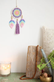 Pastel Leaf Macrame Tassel Wall Hanging