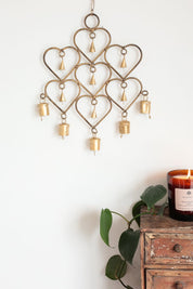 Gold Heart Bell Hanging