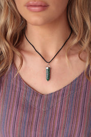 Ruby Zoisite Gem Point Necklace