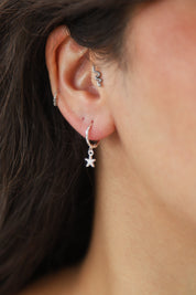 Silver Clam & Star Earrings