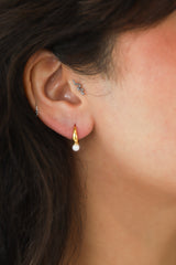Grandeur Gold Pearl Hoops