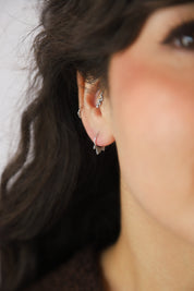 Small Silver Triple Pointed Hoops