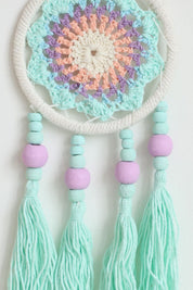 Aqua Tassel Macrame Wall Hanging