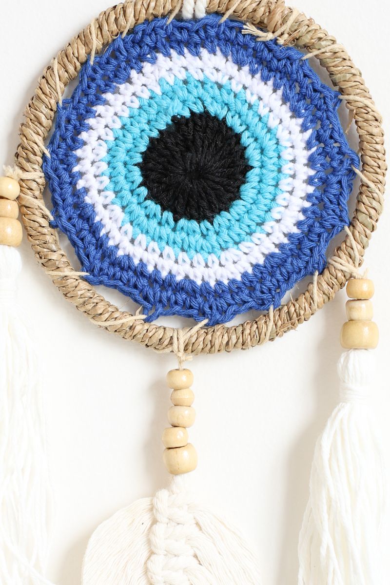 Blue Tassel Leaf Wall Hanging