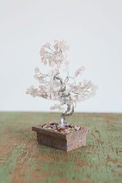 Rose Quartz Silver Crystal Tree