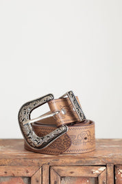 Tan Boho Floral Belt