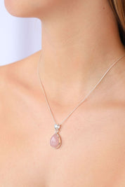 Tear Drop Rose Quartz Pendant