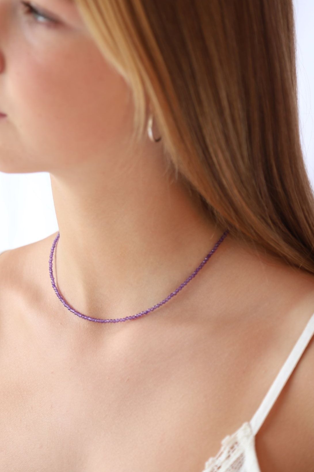 Beaded Amethyst Necklace