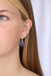 Charoite Oval Earrings