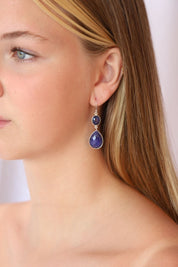 Blue Stone Statement Earrings