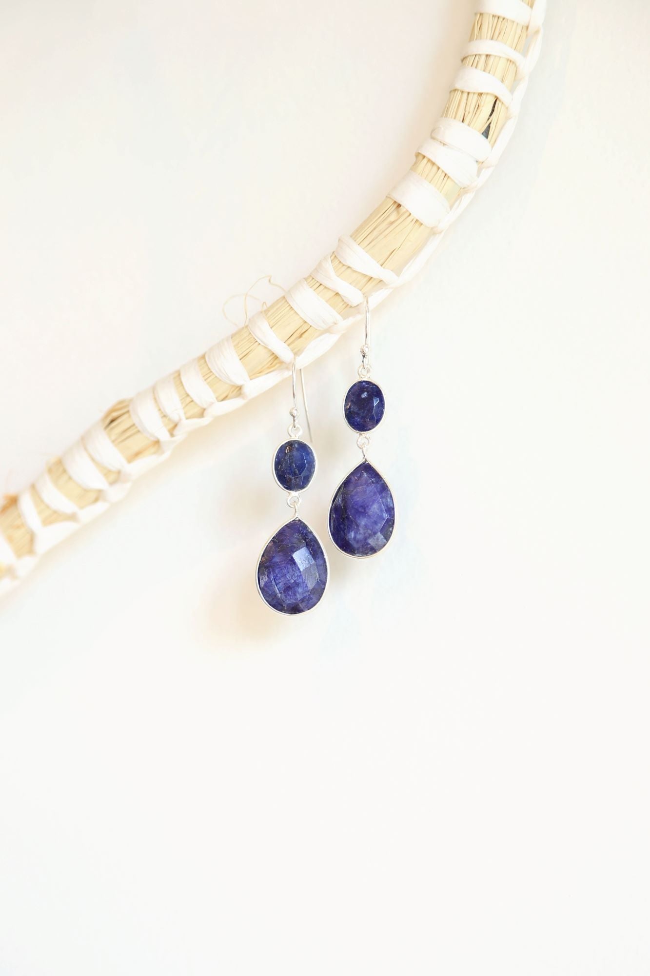 Blue Stone Statement Earrings