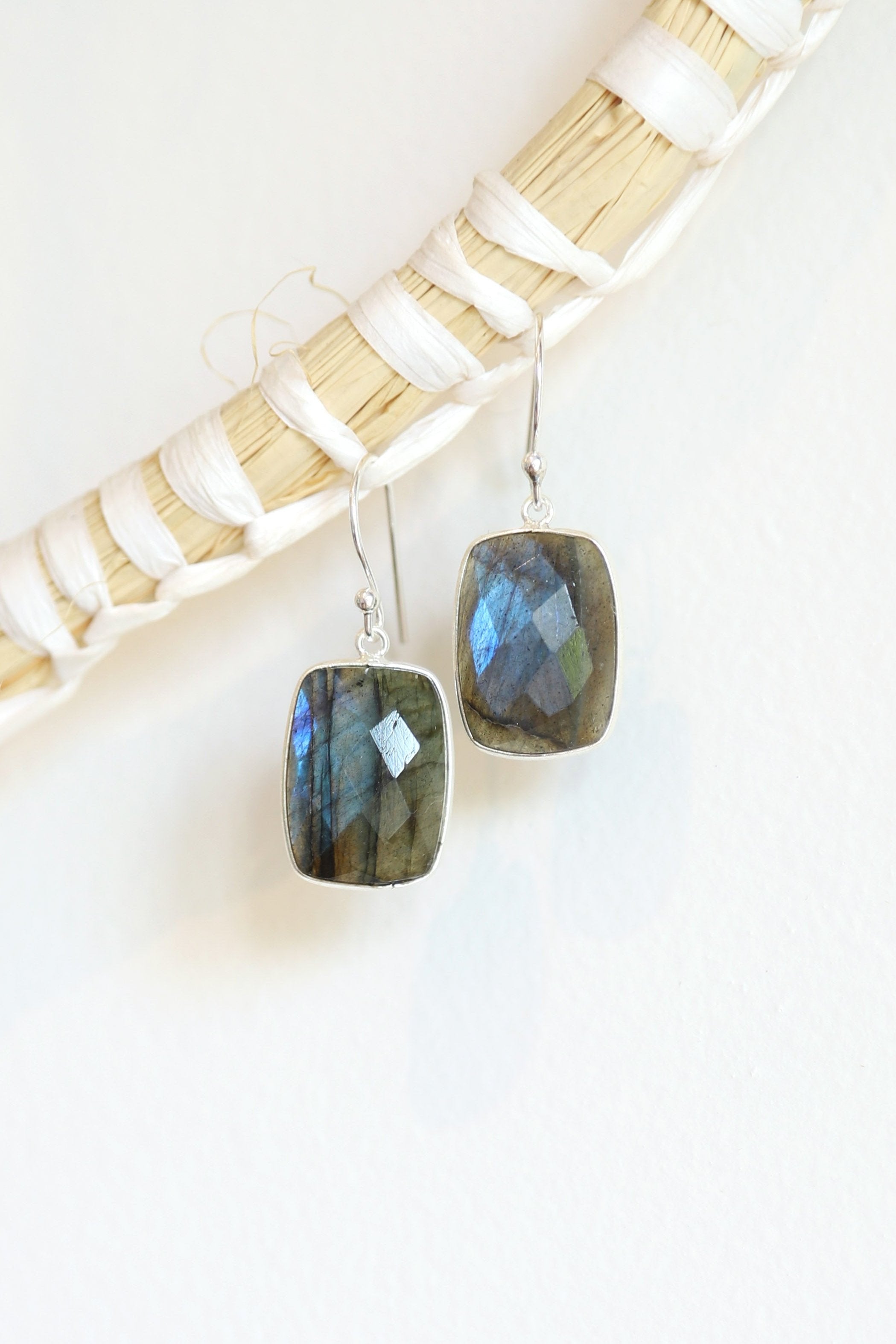 Faceted Labradorite Earrings