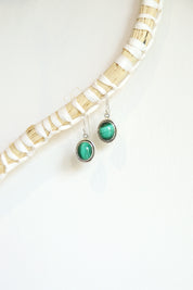 Round Malachite Earrings