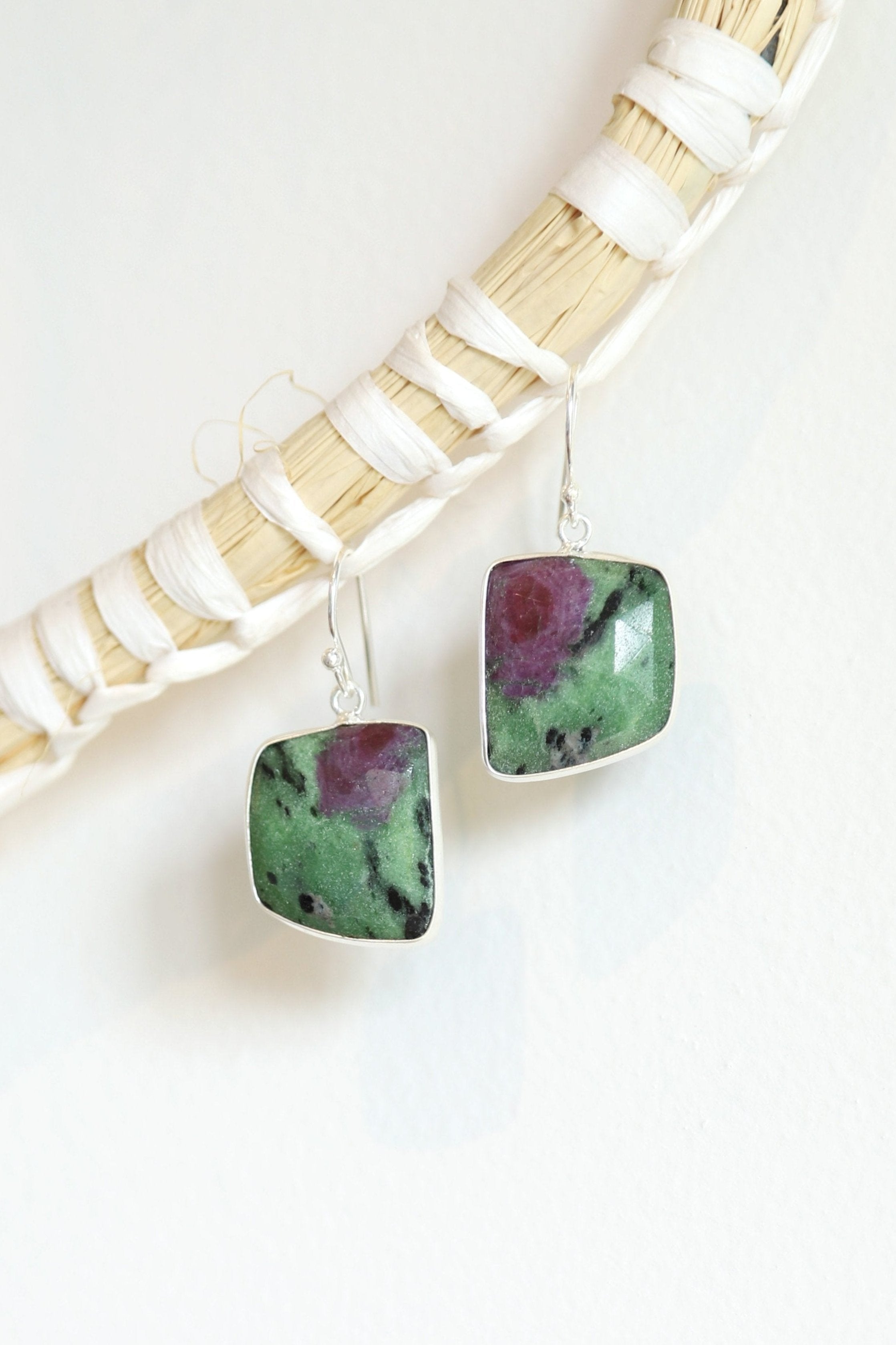 Ruby Zoisite Earrings