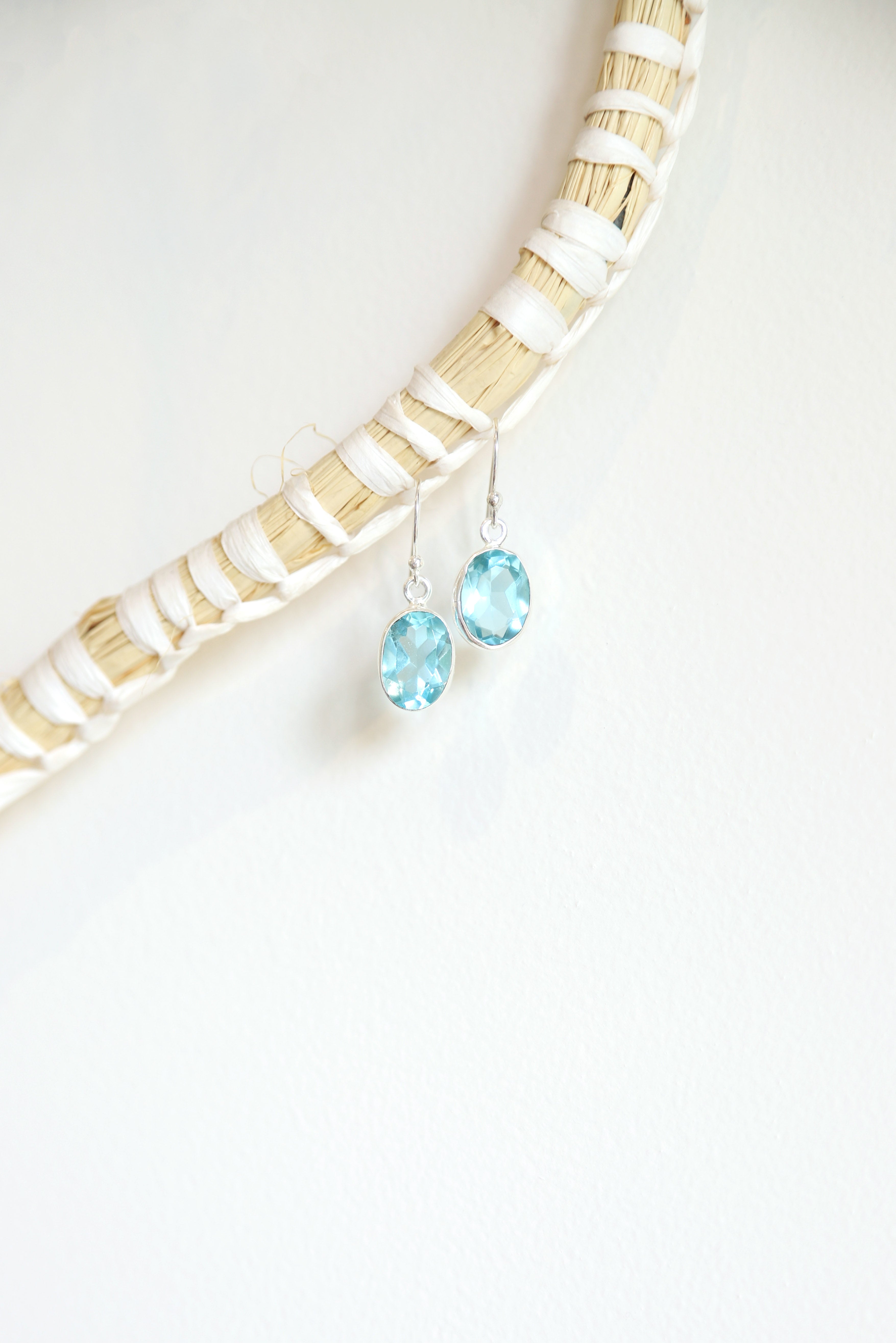 Blue Topaz Oval Faceted Drops