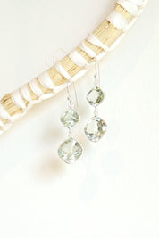 Faceted Green Amethyst Drops