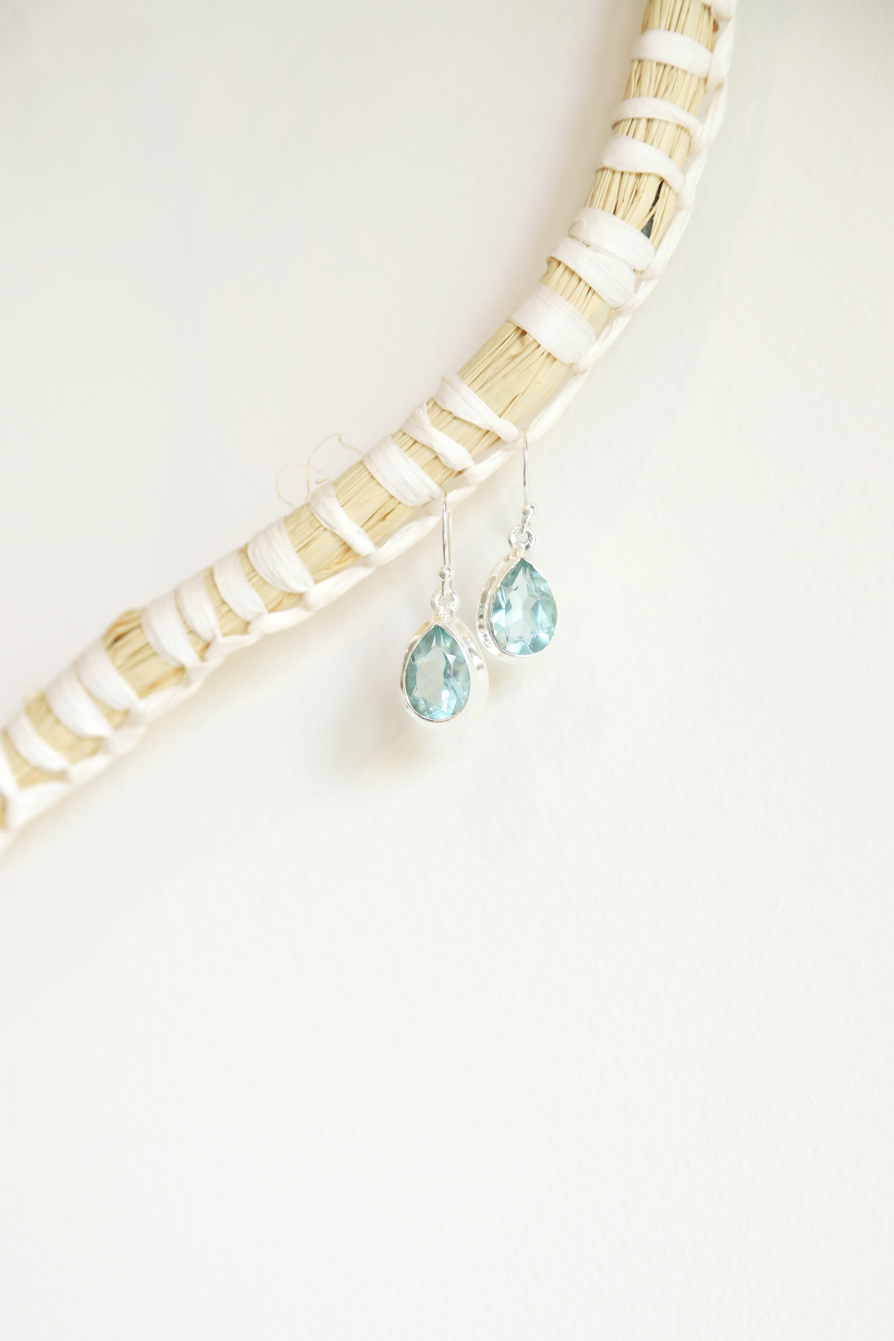 Faceted Blue Topaz Teardrops